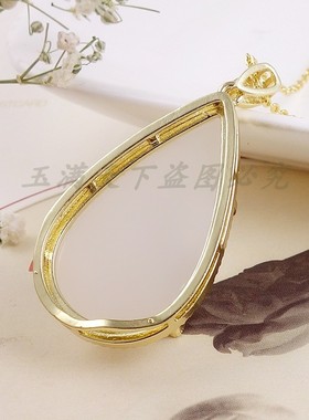 新疆金丝玉东陵玉水滴吊坠项链