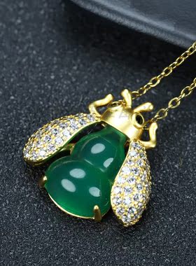 天然冰种帝王绿玉髓玛瑙女项链