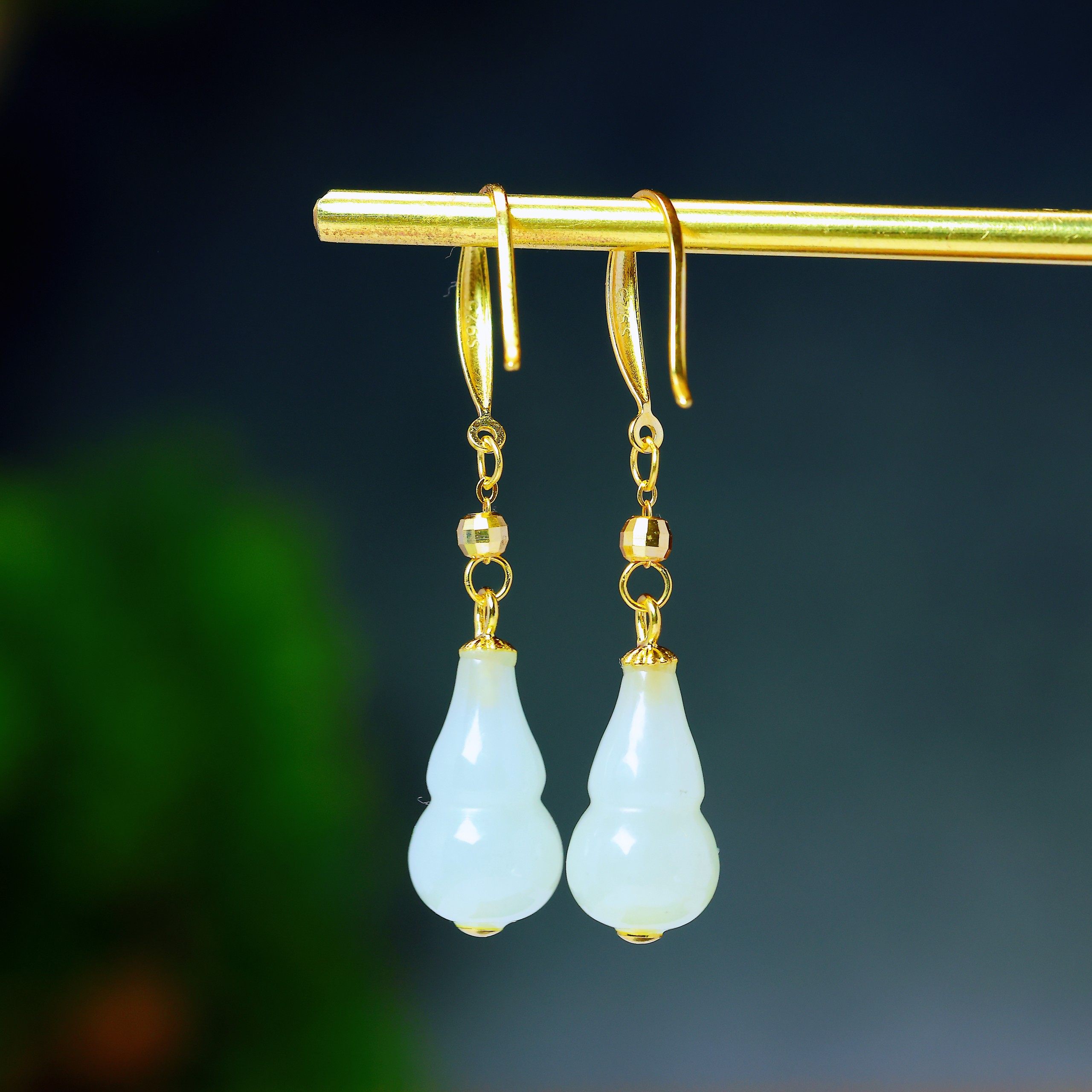 天然和田玉羊脂白玉925银如意葫芦精致简约玉石耳环耳饰耳坠,淘宝优惠券,粉丝福利购,淘宝优惠卷