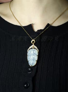 天然冰种玉髓吊坠玛瑙女项链玉石