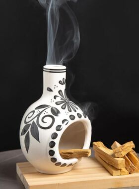 手工制作Palo Santo支架陶瓷香炉 尺寸小巧适合冥想好物
