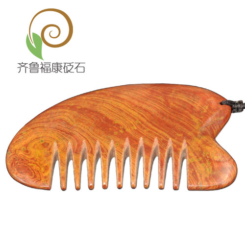 泗滨精品红砭石梳子按摩梳头皮头部经络梳正品头疗经络梳刷颈椎部 - 图2