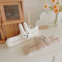 INS Korean teas small Bear lamb suede appeasement toy children anti-nip hand door blocking baby door Adornment Door Hanging