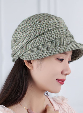 帽子女帽秋冬鸭舌帽粗呢褶皱贝雷帽女帽八角帽时装帽韩版休闲帽子