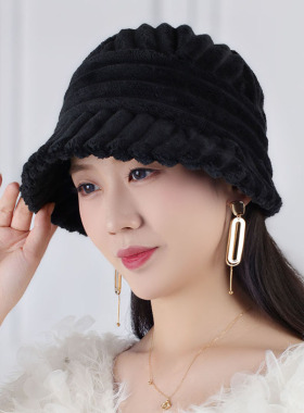 2026新款条绒贝雷帽显脸小女生
