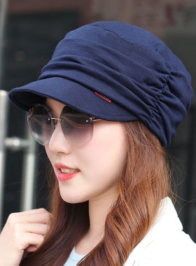 女显脸小鸭舌帽大头围贝雷帽帽子