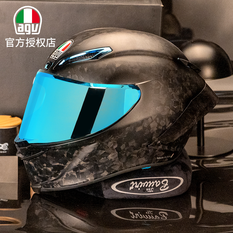 AGV PISTA GPRR 变色龙蝴蝶结冰蓝摩托车四季防摔碳纤维头盔全盔 - 图3