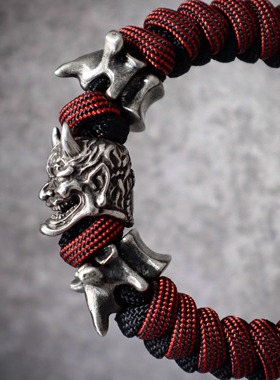 般若骷髅头双龙脊时尚伞绳手环