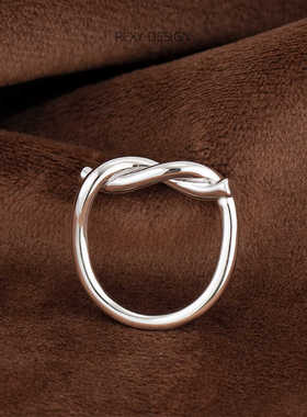 麻花绳结戒指REXYS925银原创设计