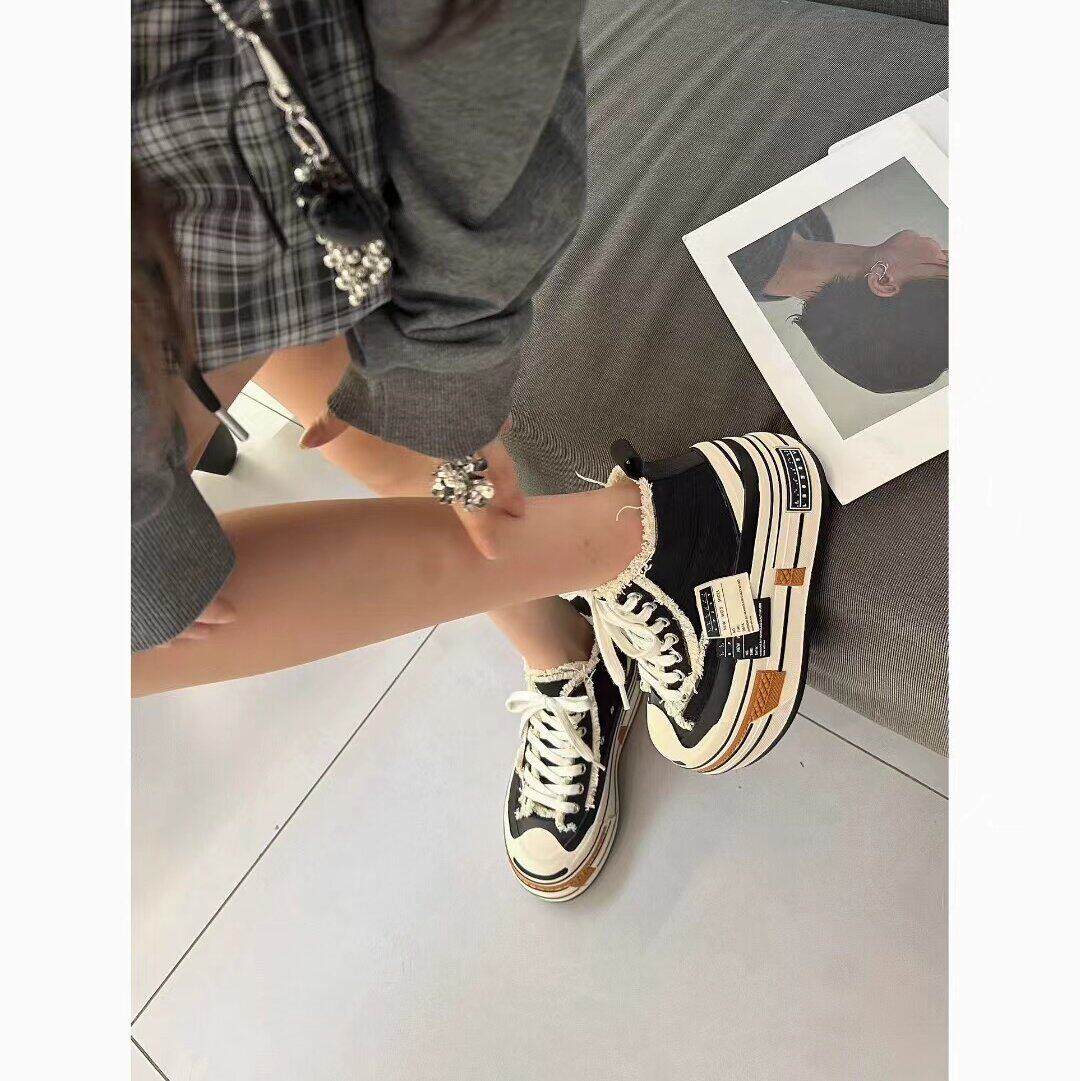 BAHONGLY 乞丐须边增高厚底小白帆布鞋大头开口笑乞丐鞋,淘宝优惠券,粉丝福利购,淘宝优惠卷