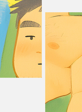 万相男友|原创艺术挂画 可爱多巴胺彩虹几何小众肌肉男生高级感