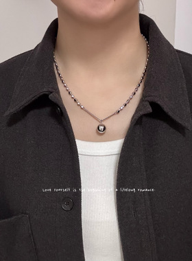 高级感不易掉色金属项链毛衣链
