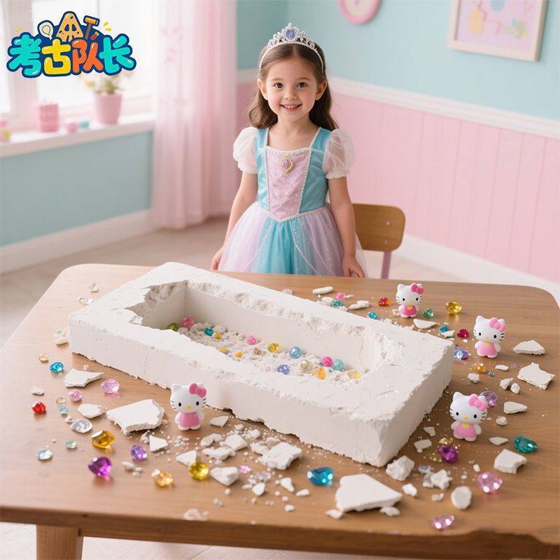 考古挖宝玩具凯蒂猫KT猫宝藏儿童动手工DIY女孩过家家玩具C,淘宝优惠券,粉丝福利购,淘宝优惠卷
