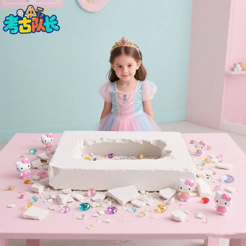 考古挖宝玩具凯蒂猫KT猫宝藏儿童动手工DIY女孩过家家玩具C,淘宝优惠券,粉丝福利购,淘宝优惠卷