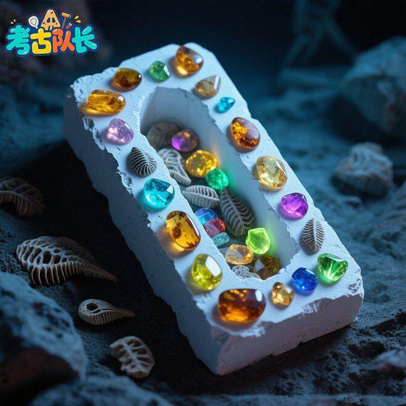 考古挖宝玩具夜光琥珀化石宝藏男女孩动手工DIY寻宝过家家,淘宝优惠券,粉丝福利购,淘宝优惠卷