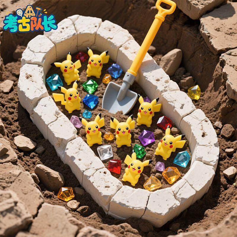 考古挖宝玩具宠物小精灵皮卡丘宝藏男女孩动手工DIY过家家,淘宝优惠券,粉丝福利购,淘宝优惠卷