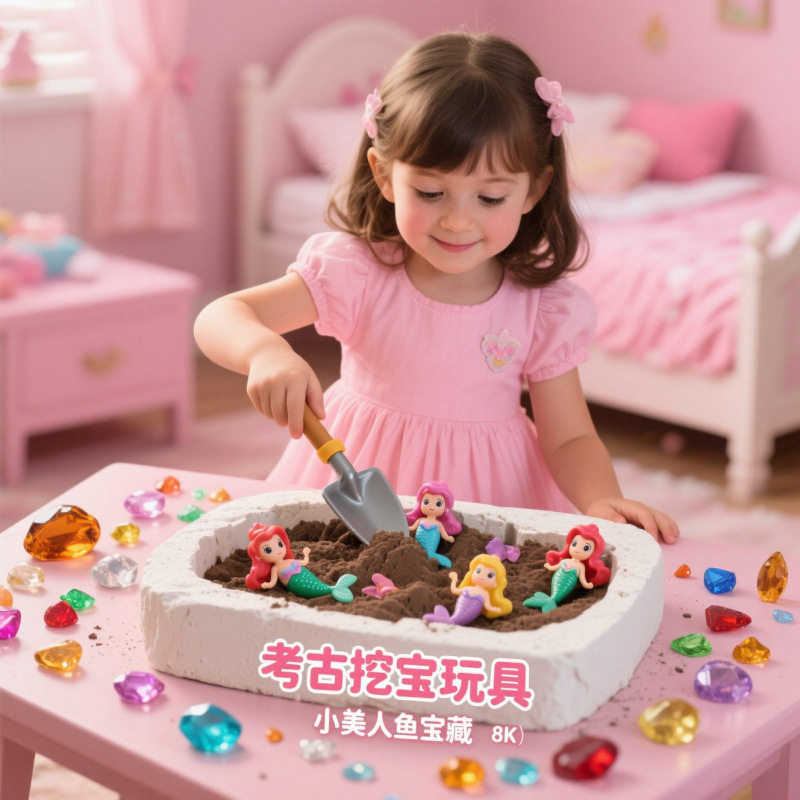 儿童考古挖掘DIY玩具海底美人鱼梦幻宝藏宝石海洋卡通适合到,淘宝优惠券,粉丝福利购,淘宝优惠卷