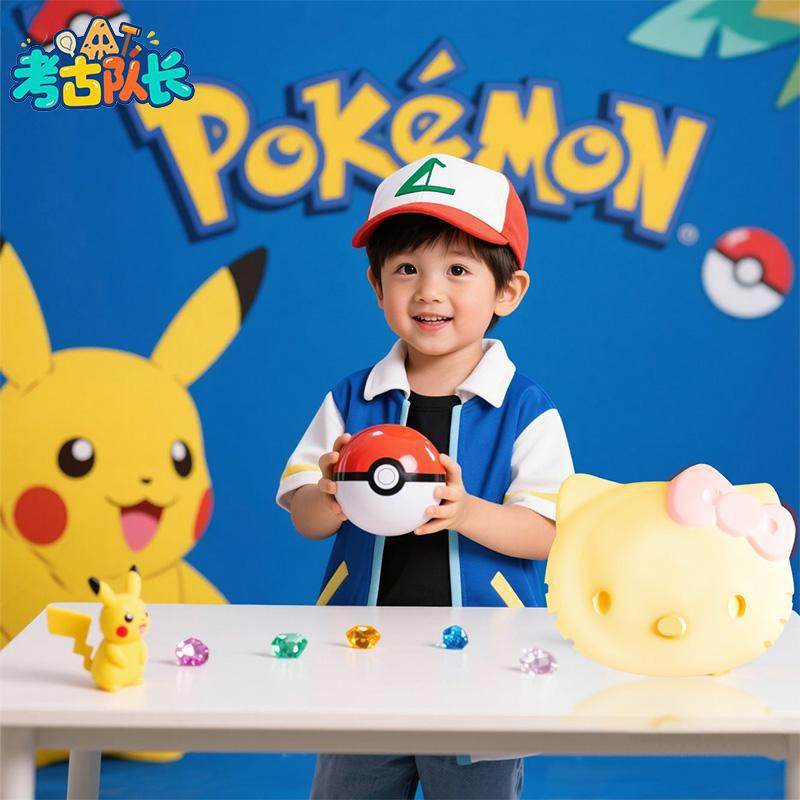 考古挖宝玩具可爱皮卡丘宝藏儿童动手工DIY卡通盲盒岁,淘宝优惠券,粉丝福利购,淘宝优惠卷