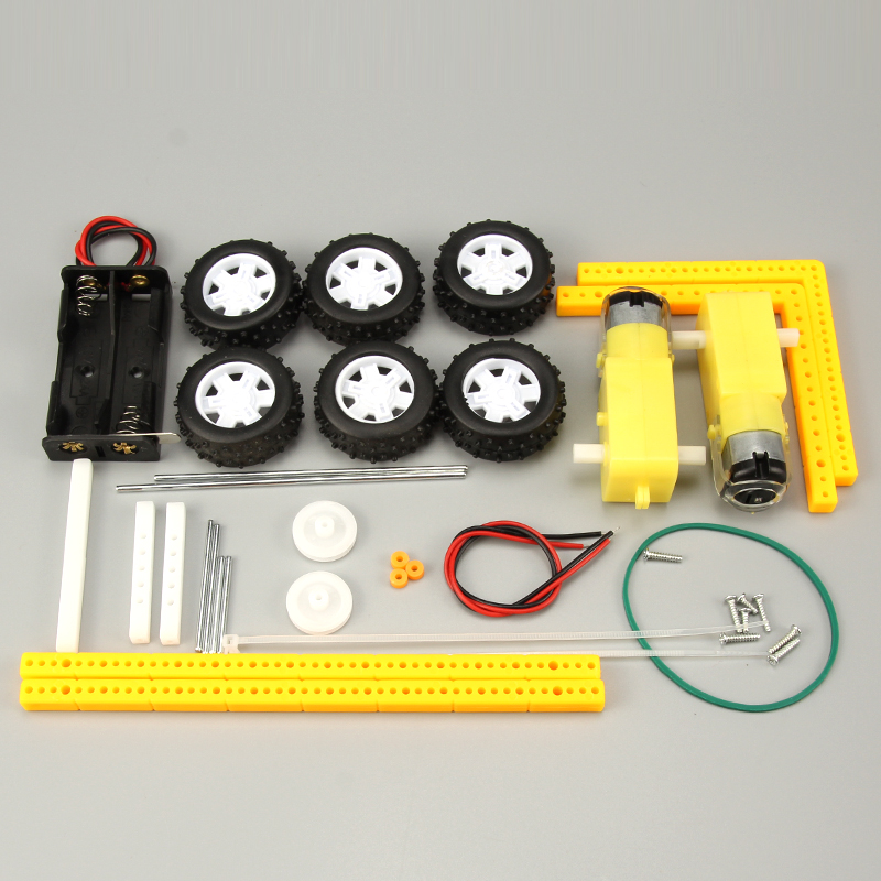 科技小制作六轮月球车爬坡越野车小学生DIY科学小手工汽车拼装材 - 图2