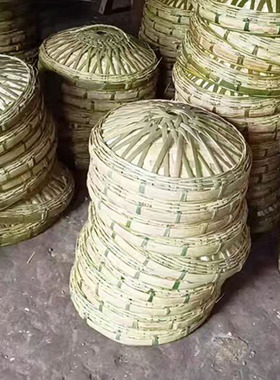 竹编双层柴火锅鸡盖甑子盖木桶盖