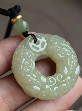 仿玉石双面雕刻精美招财转运貔貅