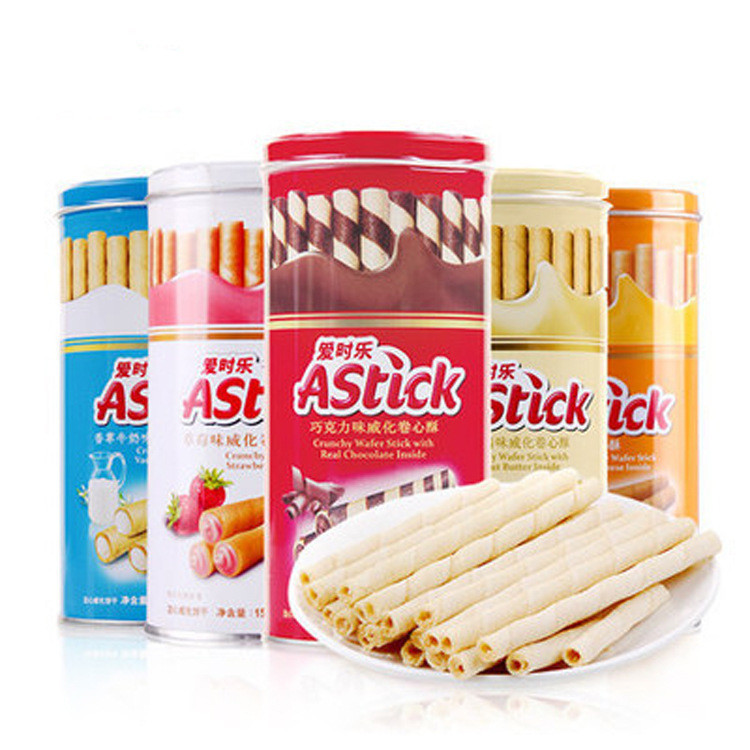 Astick爱时乐150g*3罐休闲零食香浓巧克力夹心棒装注心蛋卷食品-图2