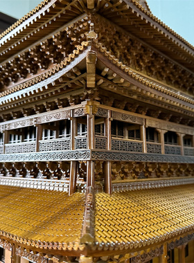 东阳木雕西安鼓楼建筑模型