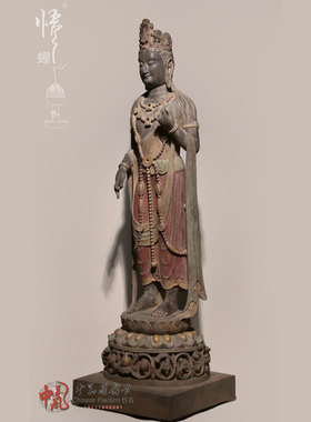 悟蝉青石佛堂贴金彩绘落地孤品