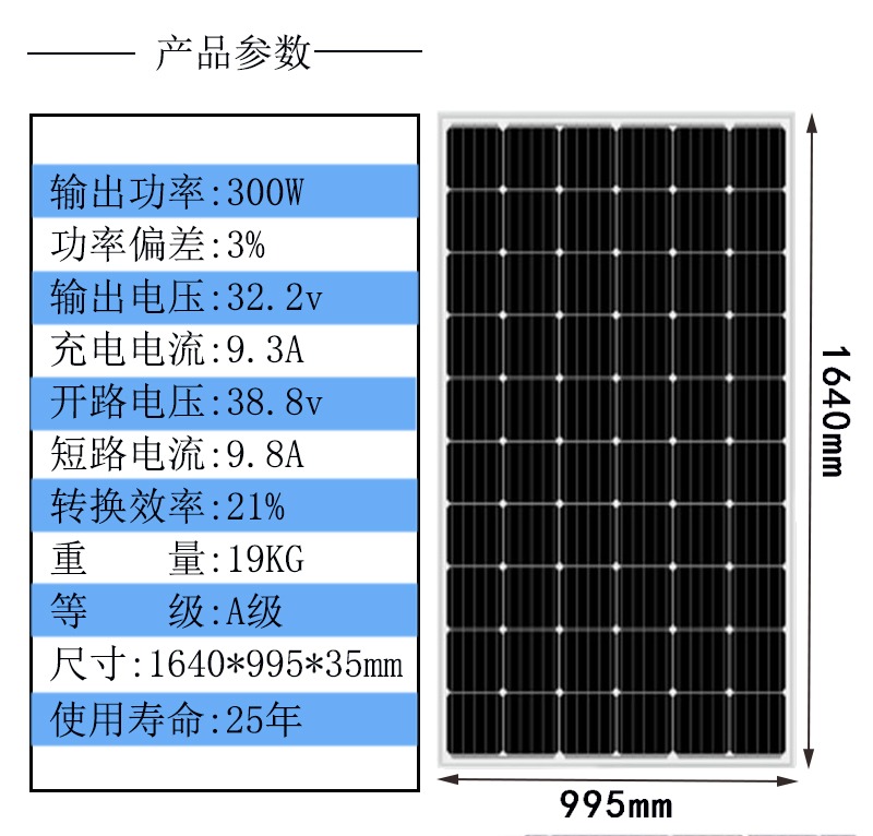 太阳能发电板家用发电200w300w400瓦船用充12V24V电瓶光伏充电板-图0