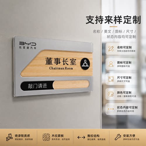 办公室门牌定制亚克力公司部门科室牌总经理室会议室标识牌可替换 - 图3