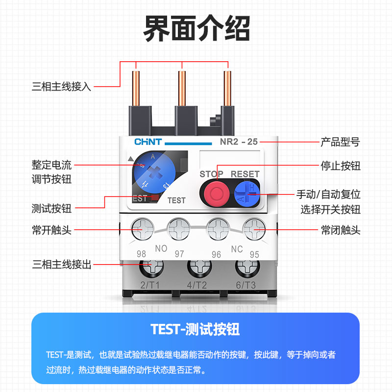 正泰热继电器电机380V过热过载保护器NR2-25/Z热过载继电器接触器 - 图0