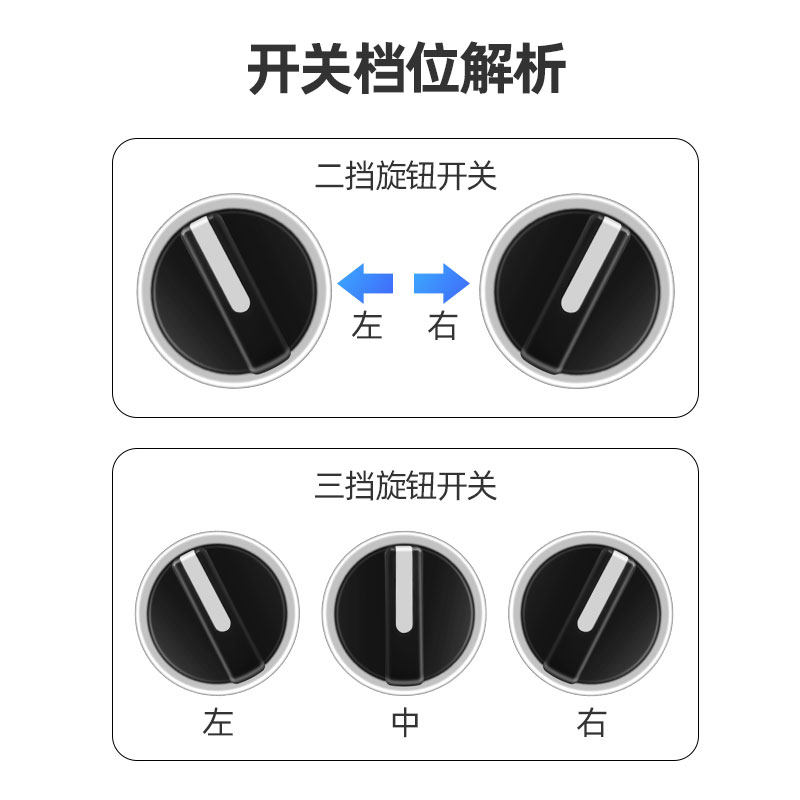 一佳旋钮两档旋转开关LA38-11X21自锁三挡两常开转换选择开关22mm