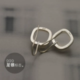 Элегантные серьги, квадратный серебряный браслет, аксессуар, простой и элегантный дизайн, 999 мес., лунный камень