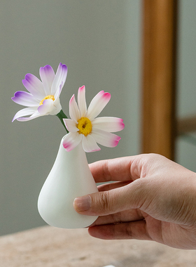 手工陶瓷梅花花枝新中式向日葵牡丹立体仿真花瓶居家创意桌面摆件