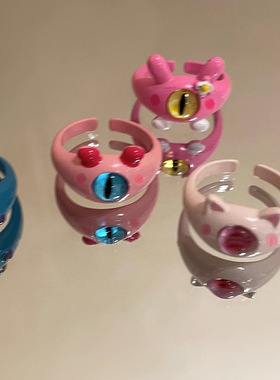 万圣节戒指搞怪小猫咪怪兽戒指