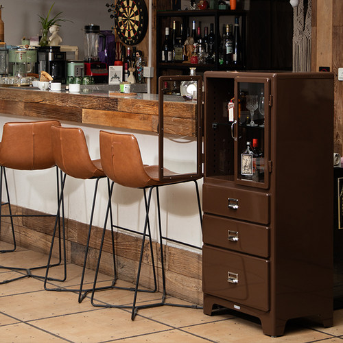 dulton金属收纳柜玻璃柜酒柜储物柜工业风柜子玄关餐厅客厅抽屉柜 - 图2