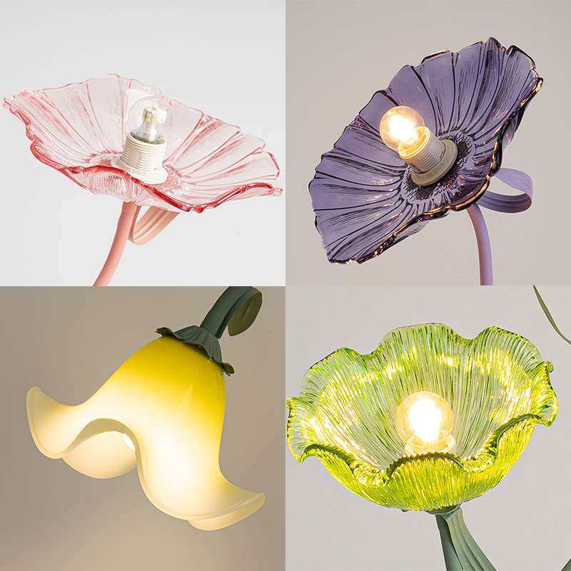 美式复古花朵落地灯客厅沙发旁简约卧室立式床头氛围灯,淘宝优惠券,粉丝福利购,淘宝优惠卷