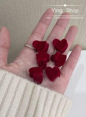酒红色植绒抓夹公主头可爱