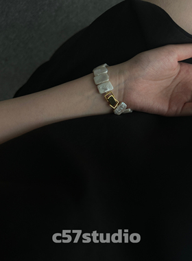 c57原创小众设计腕表巴洛克珍珠银镀金18k高级感手镯手链