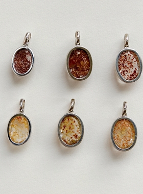 一物一图实拍纯银镶嵌绿幽灵蛋面水晶吊坠赠皮绳和鉴定证书包装盒