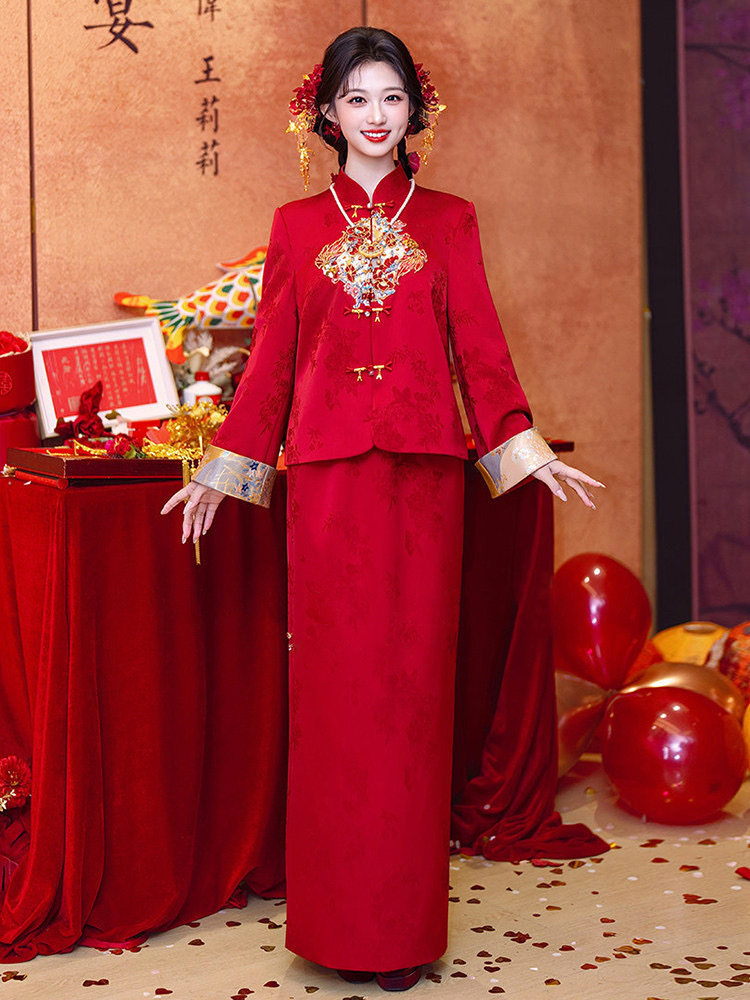 2026新款新娘结婚礼服套装中式婚礼敬酒服小个子秀禾服回门礼服裙,淘宝优惠券,粉丝福利购,淘宝优惠卷