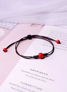 伪装学渣情侣相思豆手链手链红豆