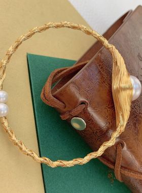 绕线淡水珍珠时尚风大方手镯