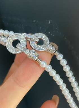 新款天然淡水akoya珍珠，4㎜极光正圆基本无暇，纯银精工圆扣