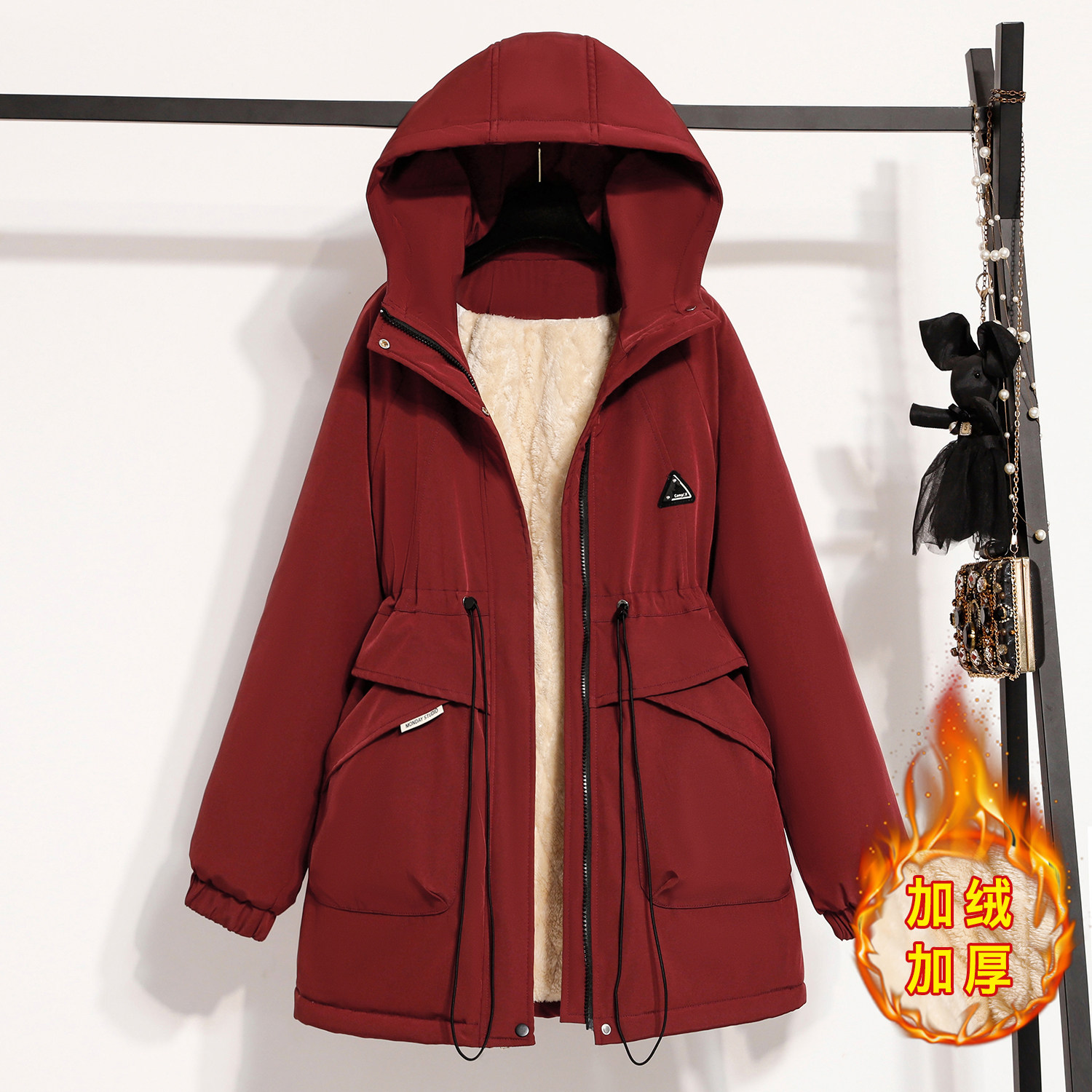 胖MM大码棉服2025年冬装新款简约宽松显瘦洋气减龄加绒帅气棉衣女,淘宝优惠券,粉丝福利购,淘宝优惠卷