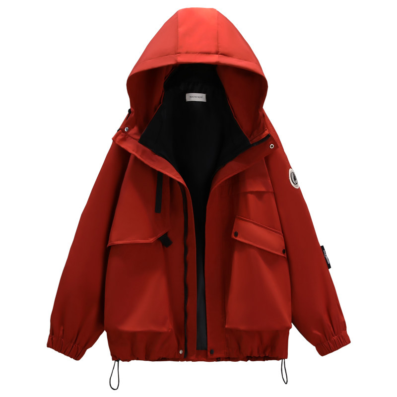 胖MM大码春秋装2025年新款帅气宽松减龄显瘦连帽山本风风衣外套女,淘宝优惠券,粉丝福利购,淘宝优惠卷