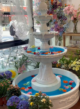 欧式流水喷泉婚庆摆件许愿池