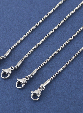 不锈钢盒子链男女保色防过敏项链