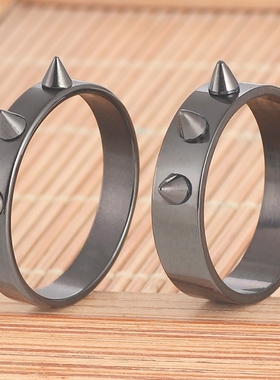 爱美逻辑钛钢朋克防身戒指