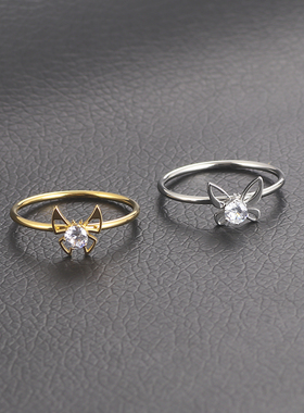 新泱女性钛钢时尚蝴蝶戒指